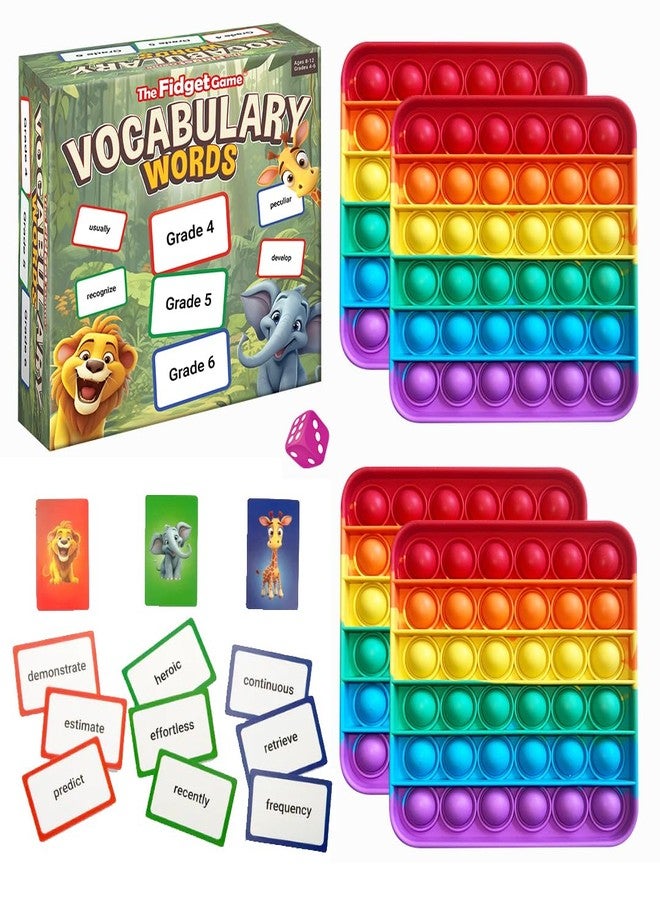 THE FIDGET GAME Vocabulary Words, Flash Card Game, Grade 4-6, Ages 9-12, Develop Communication and Reading Comprehension Skills, Fidget Mats, Learning Guide & PDF Workbook Included - Image 1